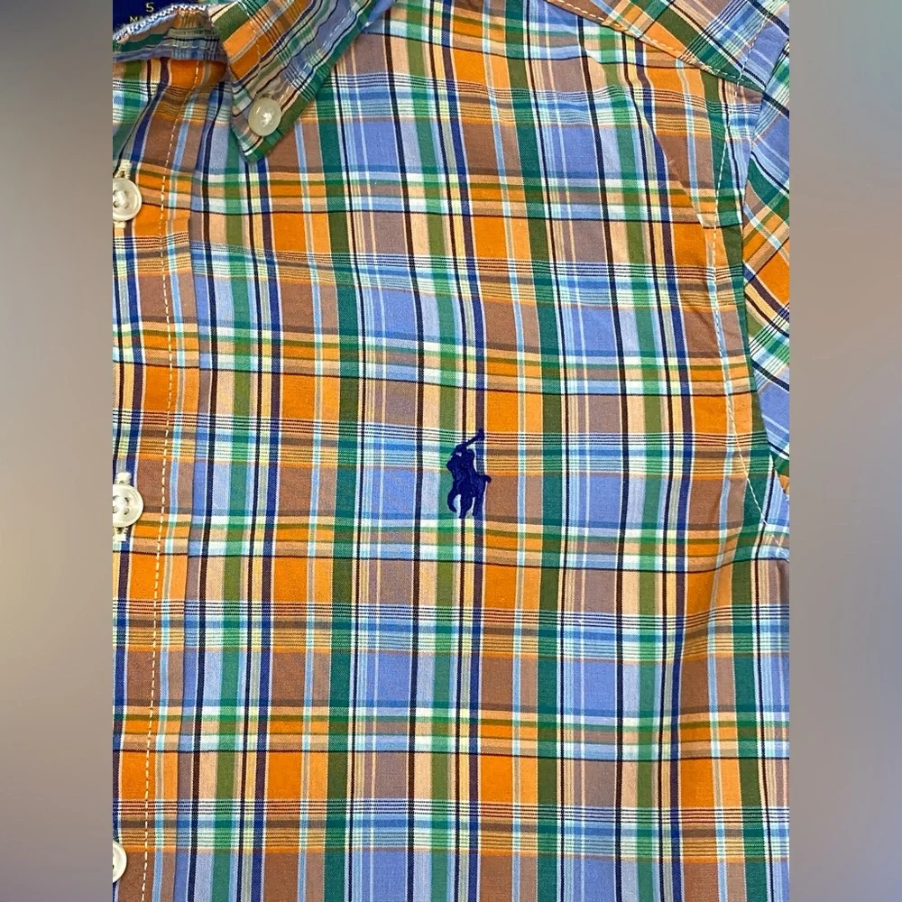 Ralph Lauren Boys Plaid Cotton Button Down Shirt